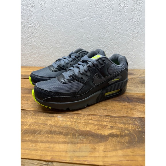 Nike Other - Nike Air Max 90 Anthracite Volt Grey Neon Kids Running Shoes HJ9200-001 Size 4Y